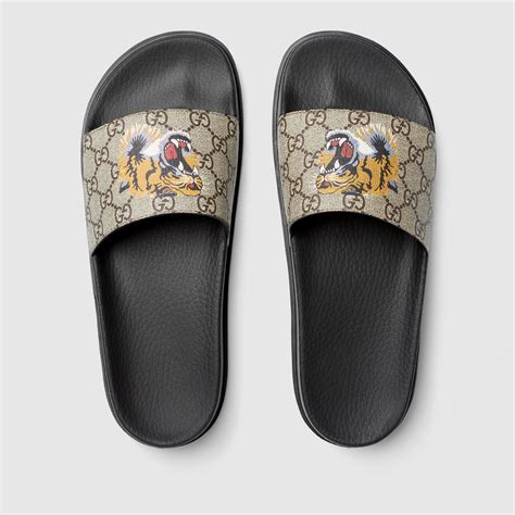 mens tiger gucci slides|gucci tiger slide goat.